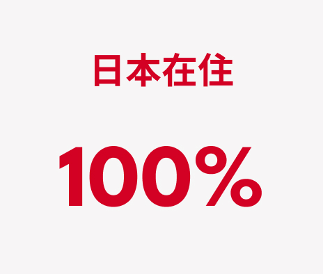 日本在住100％